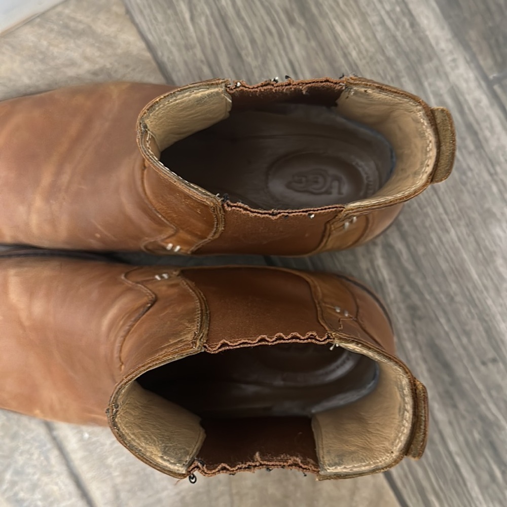 UGG brown leather boots size 10.5 - Picture 10 of 16